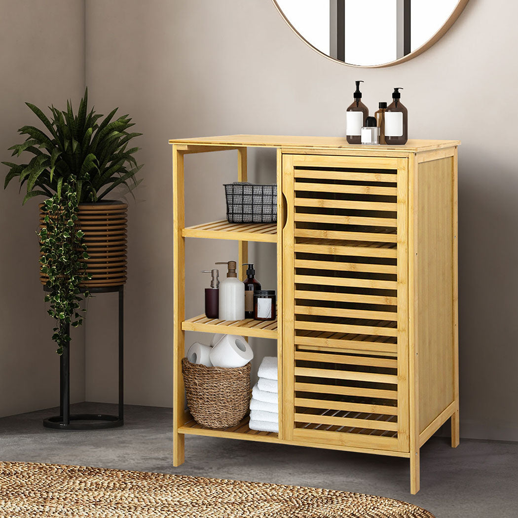 Levede  Bathroom Bamboo Storage Cabinet Natural-1954802383976534023