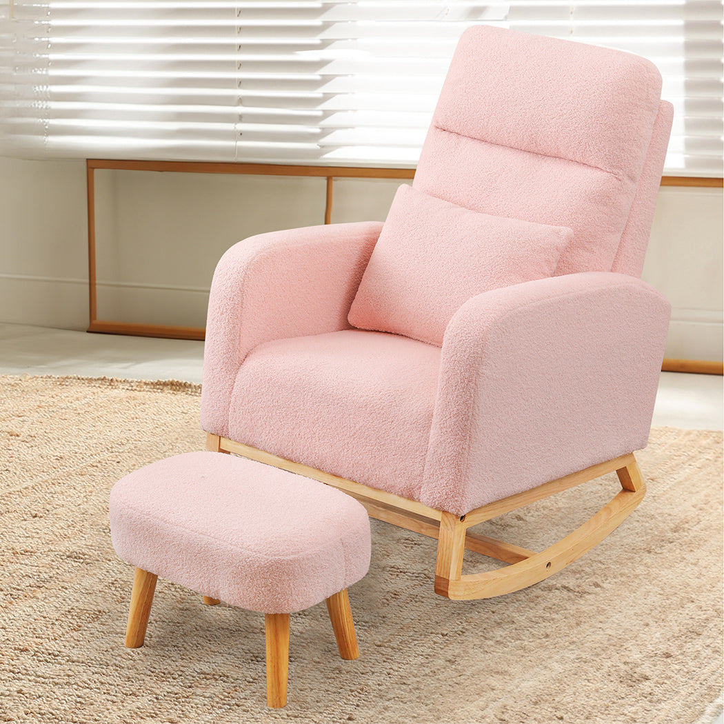 Levede Rocking Chair Ottoman Footrest With Side Pocket-1954802459775995911