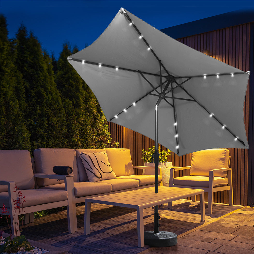 Centra 2.7M LED Outdoor Umbrella Base Stand Grey-1954802421616218118