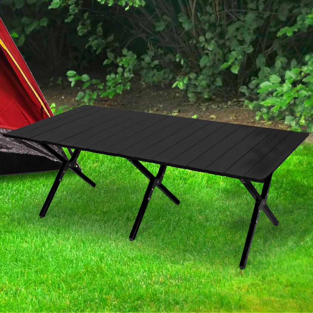 Levede Folding Camping Table Portable Black-1910112917345406982