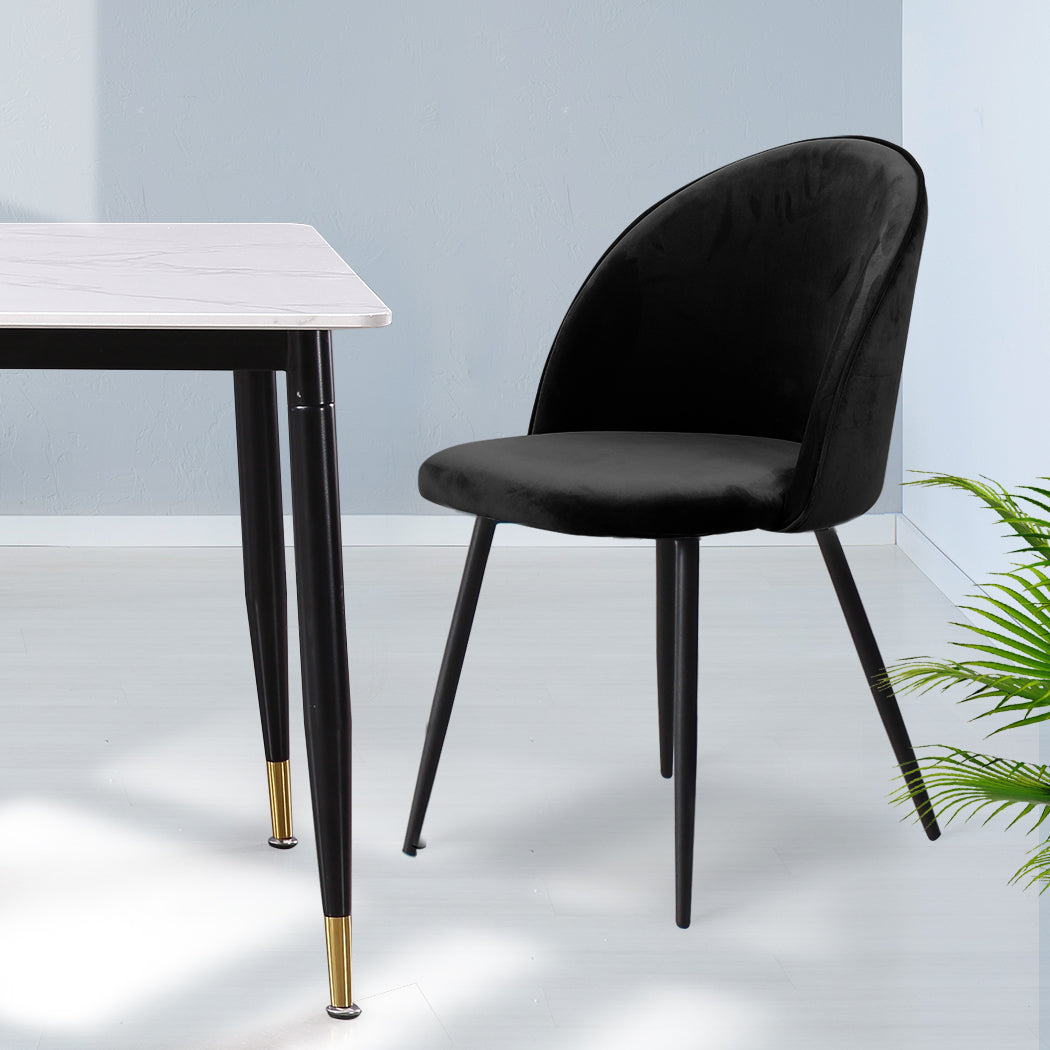 Levede 4x Dining Chairs Kitchen Cafe Black-1973193553958014982