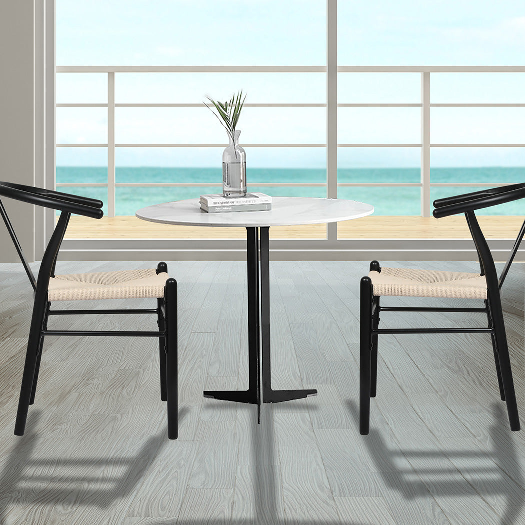 Levede 6x Dining Chairs Wooden Hans Black-1973193556642369542