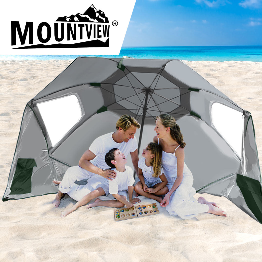 Mountview Beach Umbrella Outdoor Umbrellas Green 2.13M-1954802645822738438