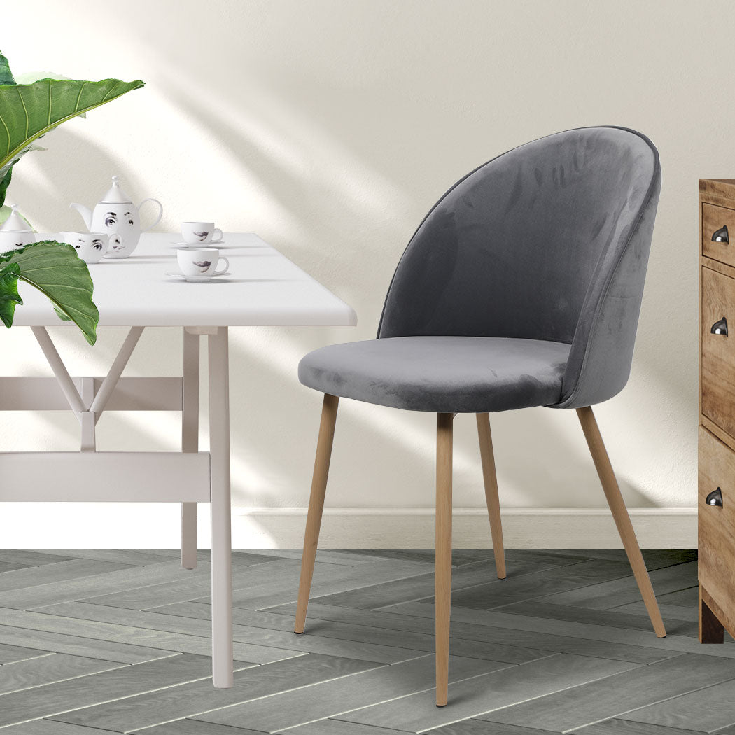 Levede 4x Dining Chairs Seat French Grey-1973193554520051718