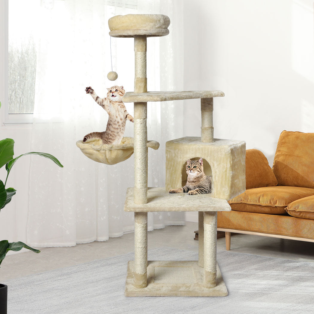 PaWz Cat Tree Toy Scratching Post Scratcher Beige-1954802766308315142
