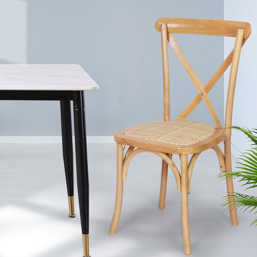 Levede 6X Dining Chairs Cross Back Chair-1973193559771320326