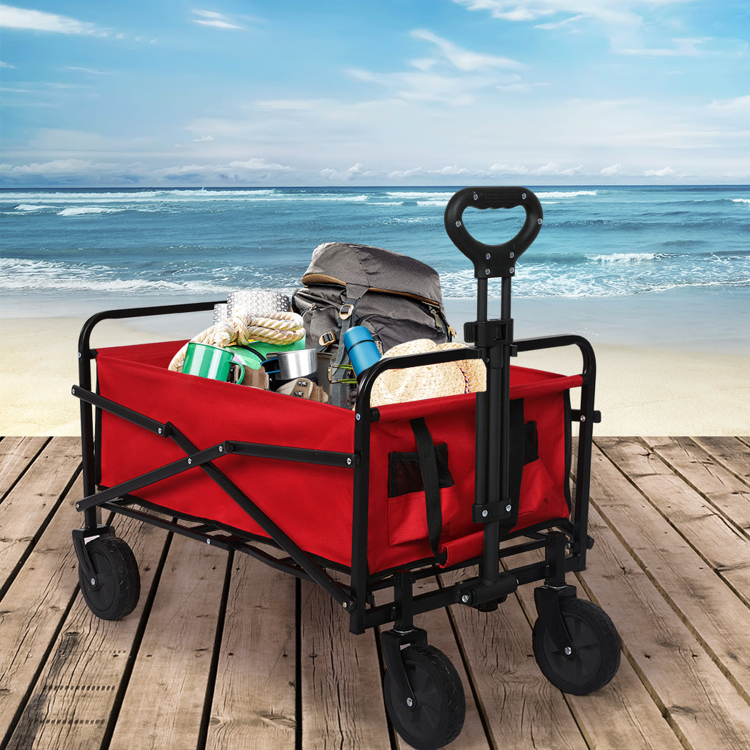 Lambu Garden Trolley Cart Foldable Picnic Red-1910112310781939718