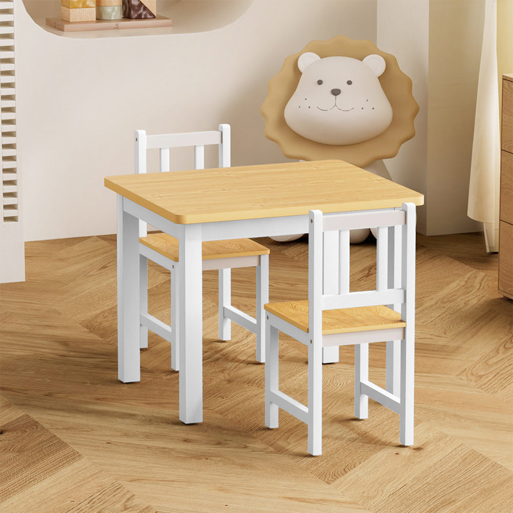 Bopeep Kids Table and Chairs Set Wooden 3PCS Study Play-1954802474082766854