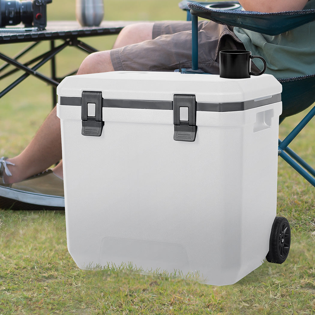 Mountview Cooler Ice Box 27L/43L Portable Chest Trolly For Camping BBQ Picnic-1963748908870012934