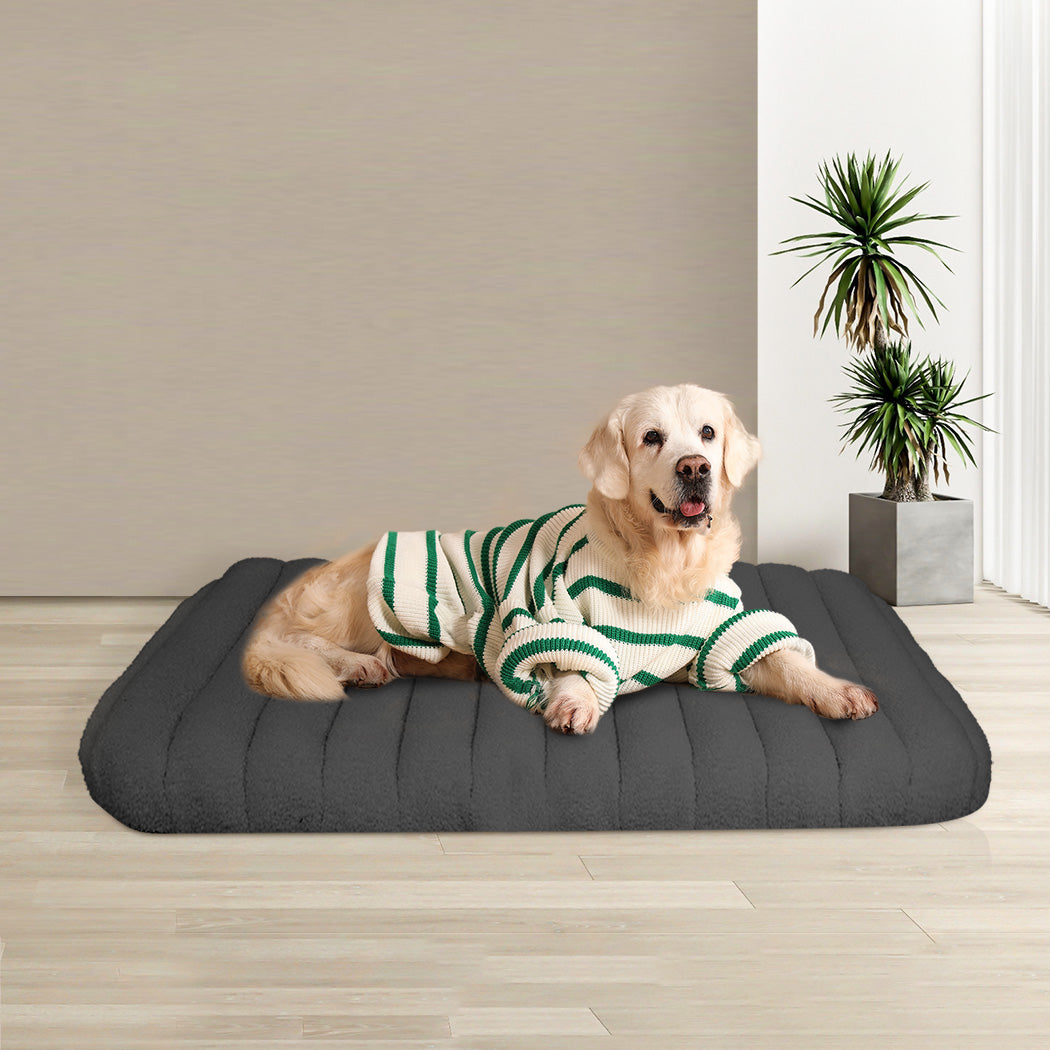 Pawz XL Size Orthopedic Dog Bed with Sherpa Plush Removable Cover in Grey-1954802482848862214