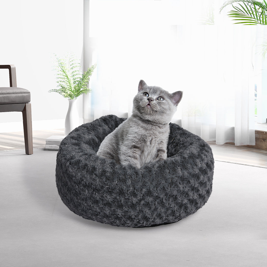 PaWz Calming Dog Bed Warm Soft Plush S Dark Grey Small-1910112467904761862