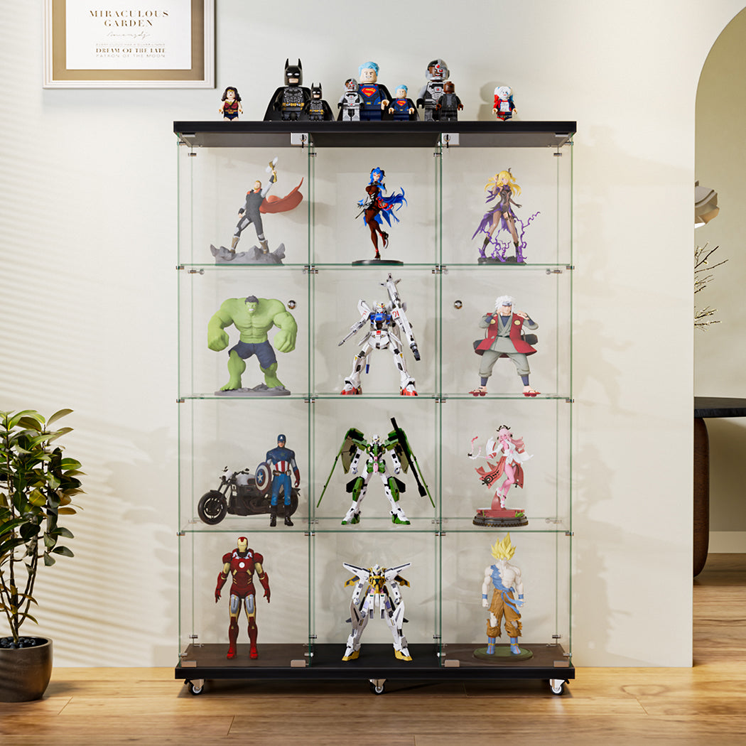 Stacked 169cm Tall Glass Display Cabinet 4 Tier-1954802399965220870