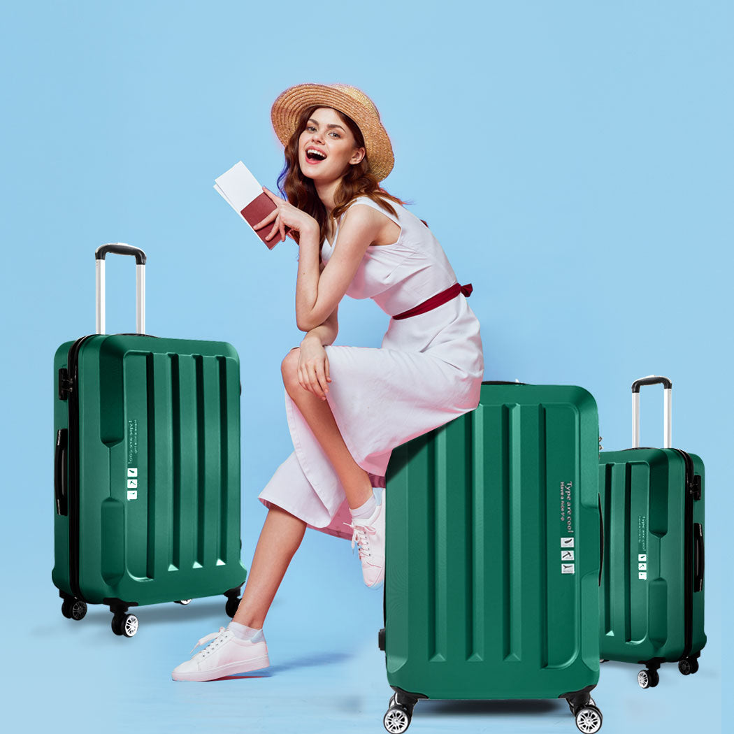 Slimbridge 20"24"28" 3PC Luggage Sets Green-1954802804241600518