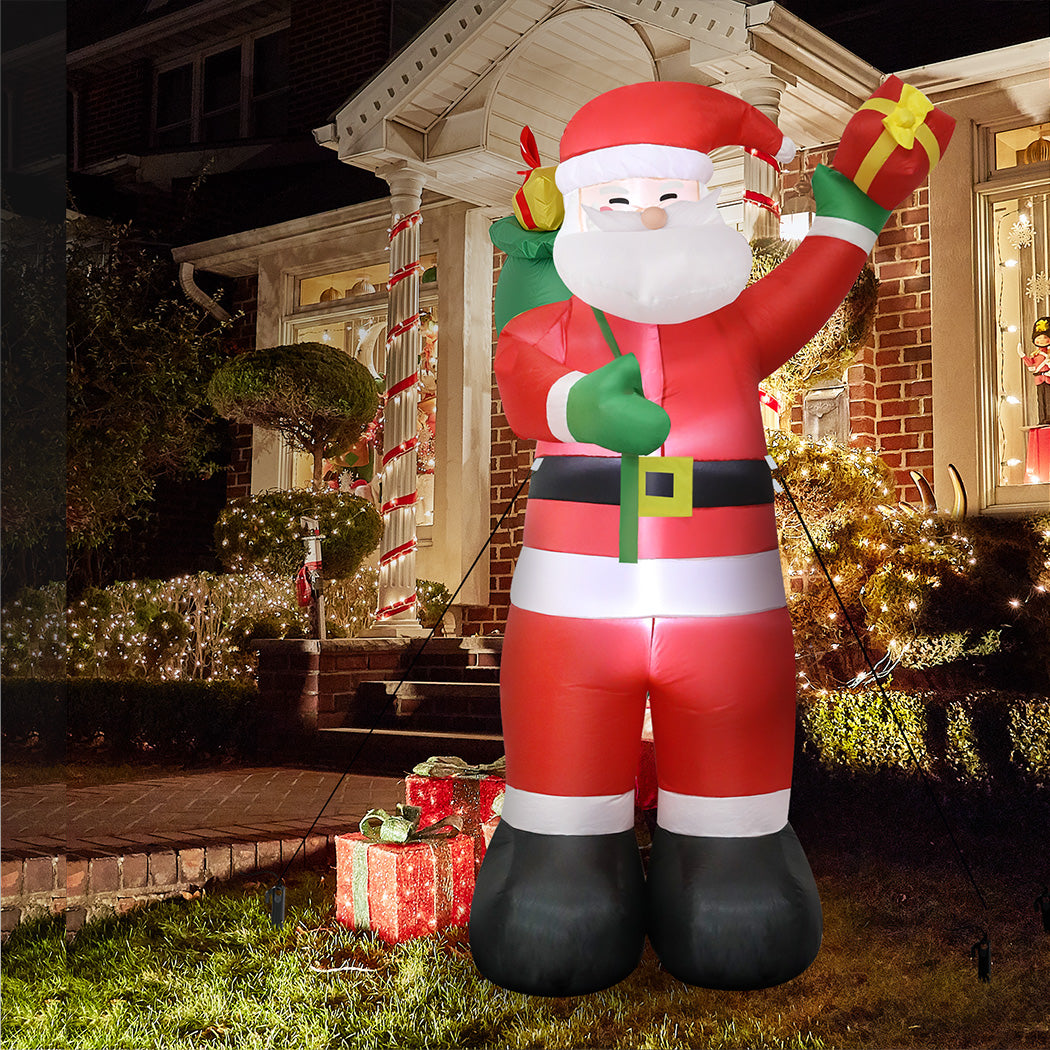 Santaco Inflatable 2.4M Santa Claus LED Christmas Decor-1973194173976809478