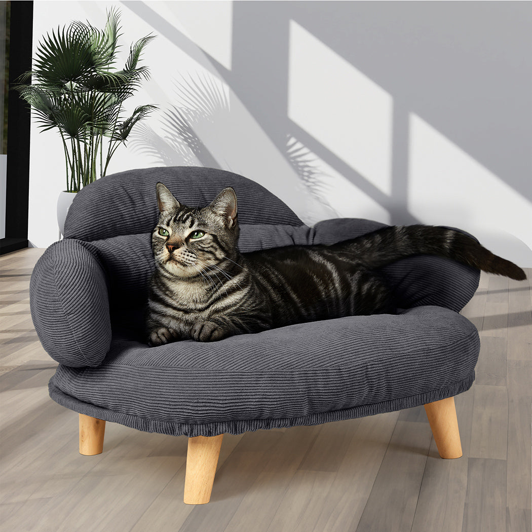 Pawz Elevated Pet Dog Cat Sofa Bed Couch L Size Grey-1910112275256184838