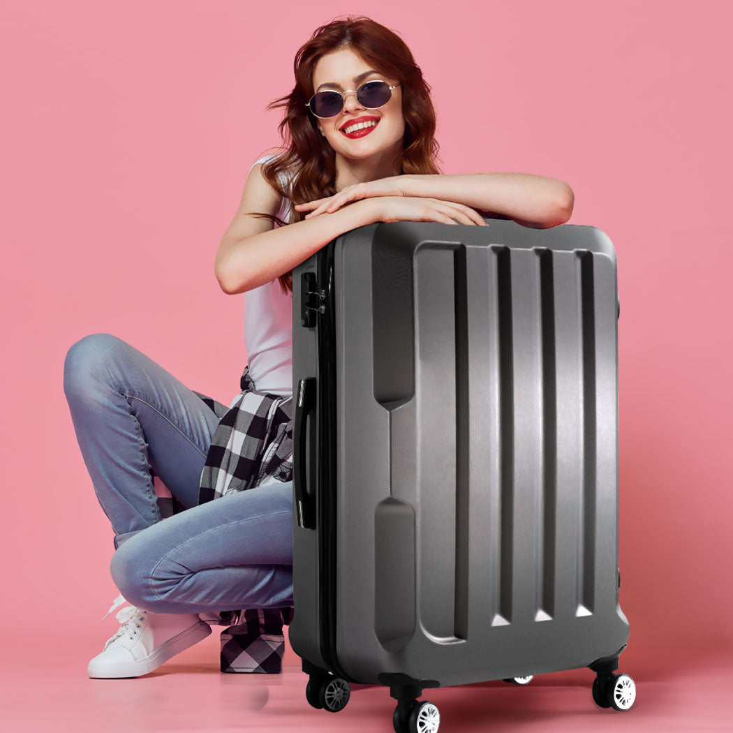 Slimbridge 28" Travel Luggage Check Dark Grey 28 inch-1954802803247550470