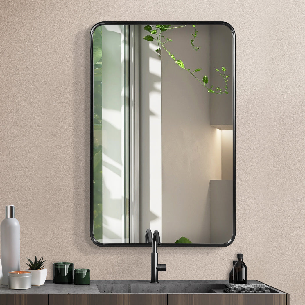 Yezi Wall Mirror Rectangle Bathroom Black-1954803007170416646