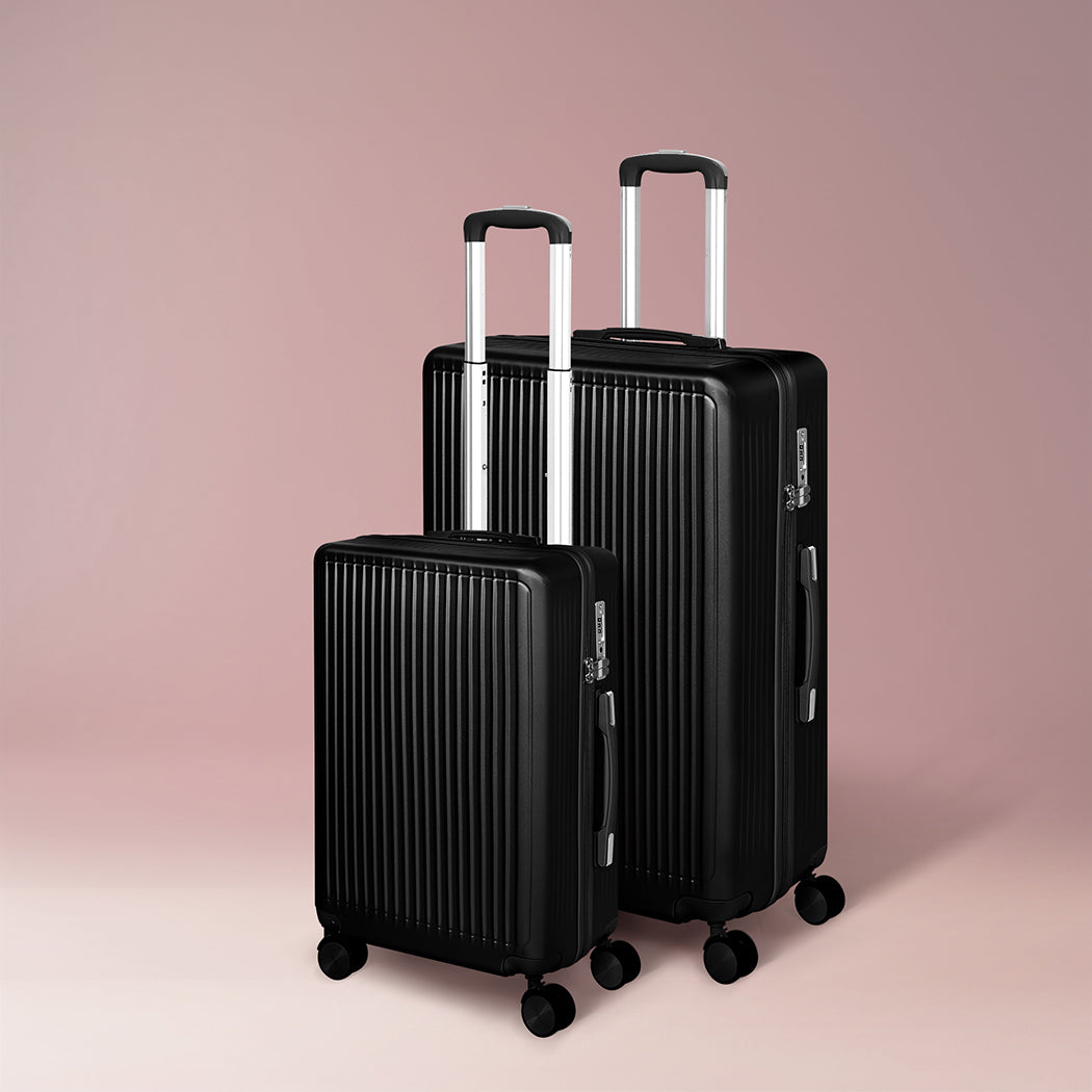Slimbridge Luggage Suitcase Trolley Black 2pc 20"+28"-1910112844620369926
