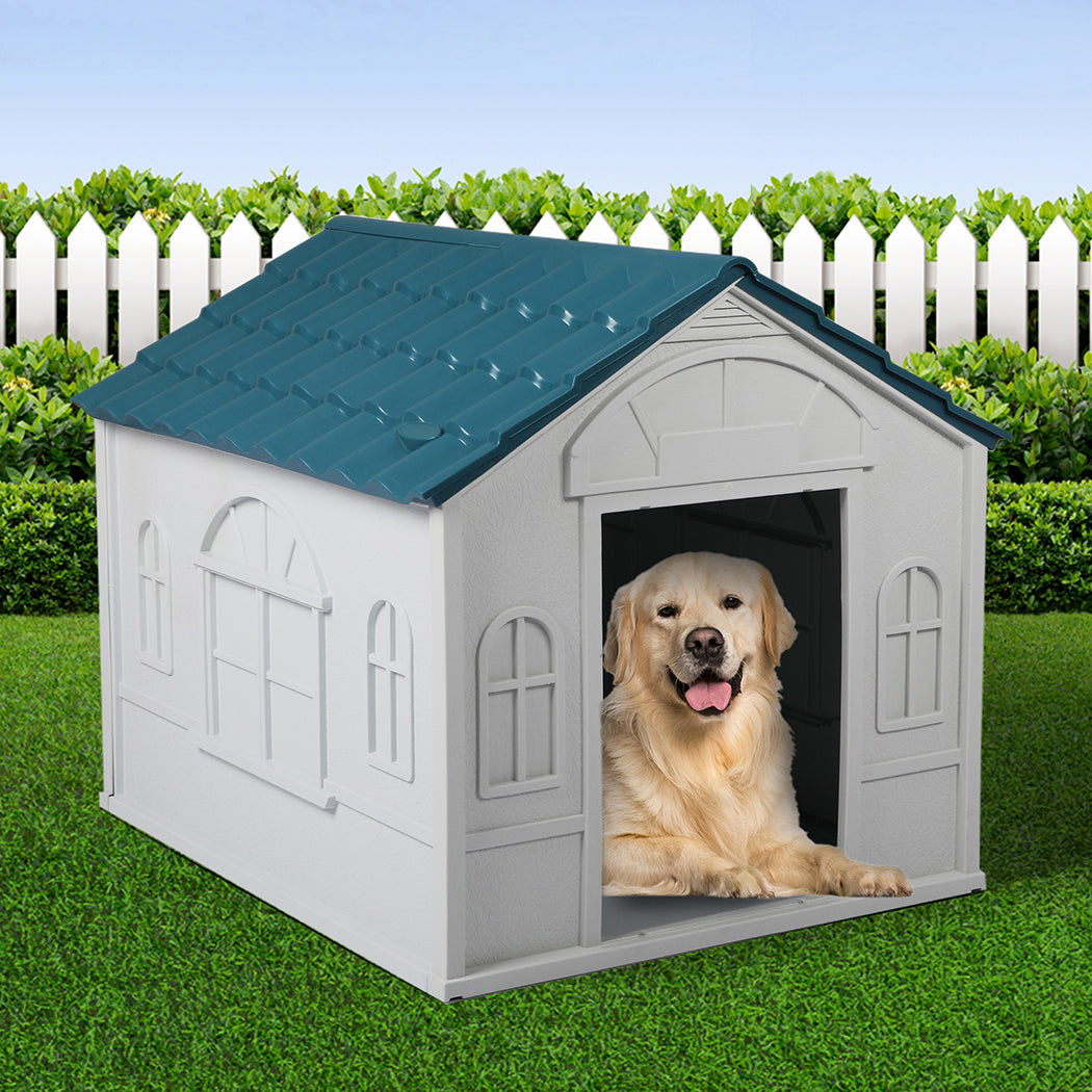 PaWz Dog Kennel Outdoor Indoor Pet Plastic XL Blue-1954802531251130374