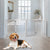 Wooden Pet Gate Dog Fence Retractable White 600x 3MM-1910112968746602502