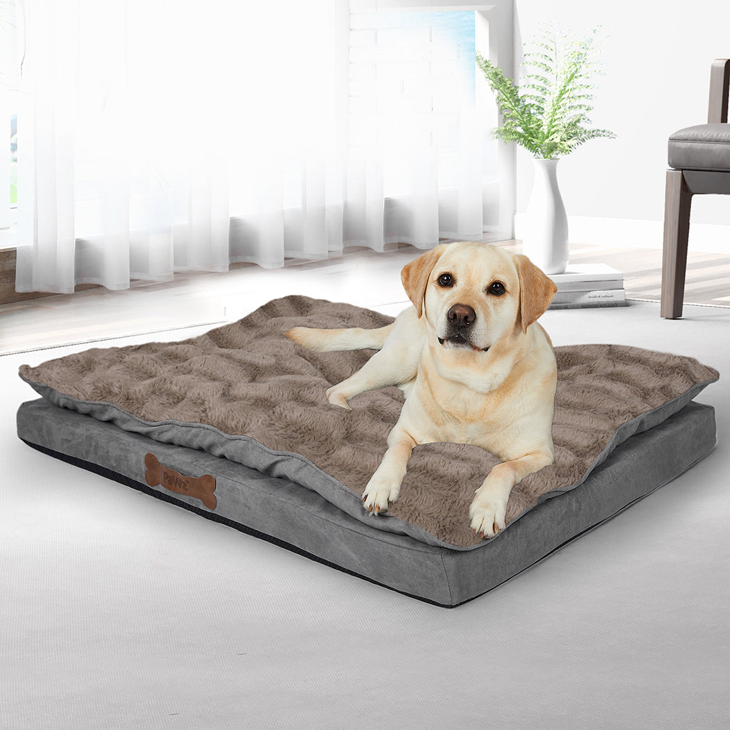 PaWz Dog Calming Bed Pet Cat Removable L Khaki Large-1910112966368432134
