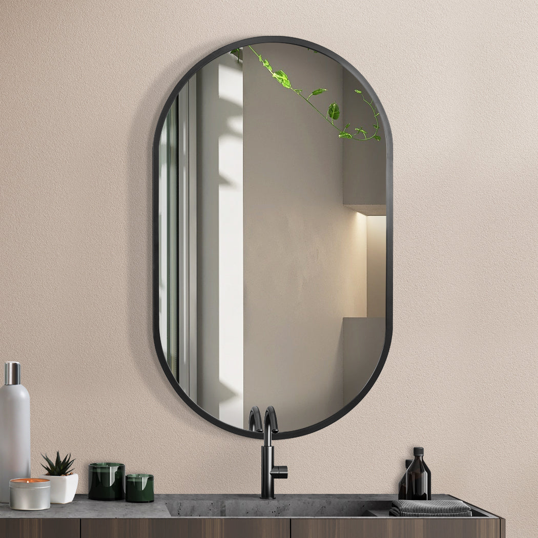 Yezi Large Wall Mirror Bathroom Decor Black-1954803006767763462