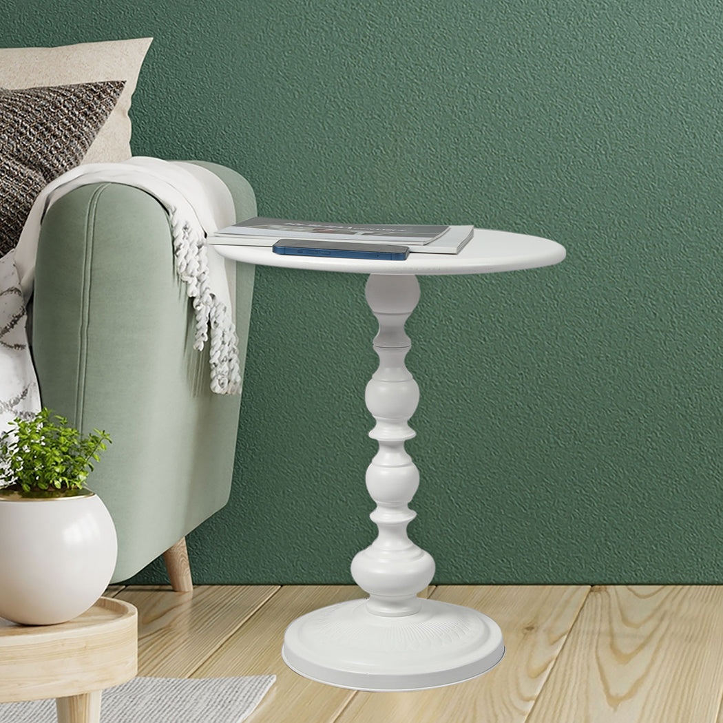 Levede Side Table Bedside Table Vintage White-1954802990166708230