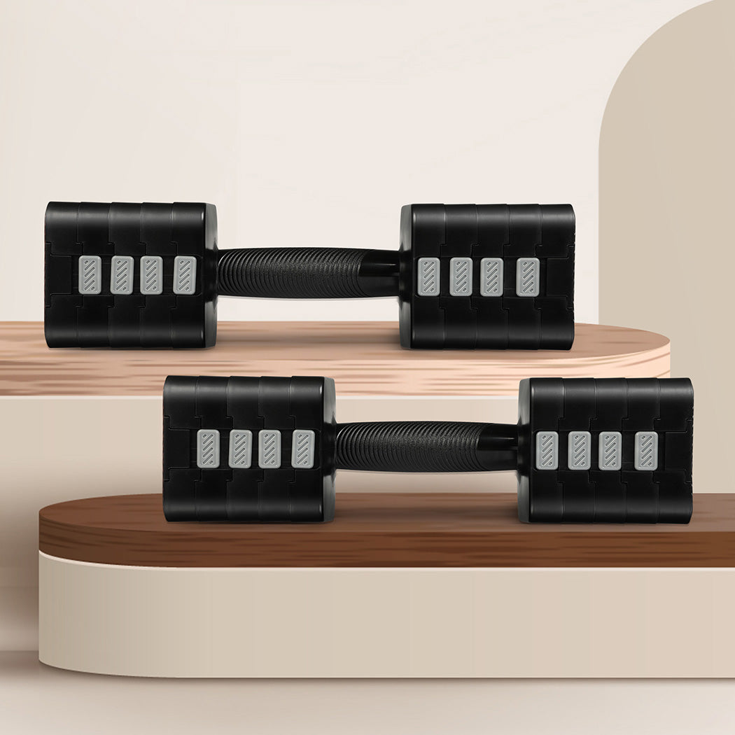 Centra A Pair 2.8KG-10KG Dumbbells Black-1954802366654058503