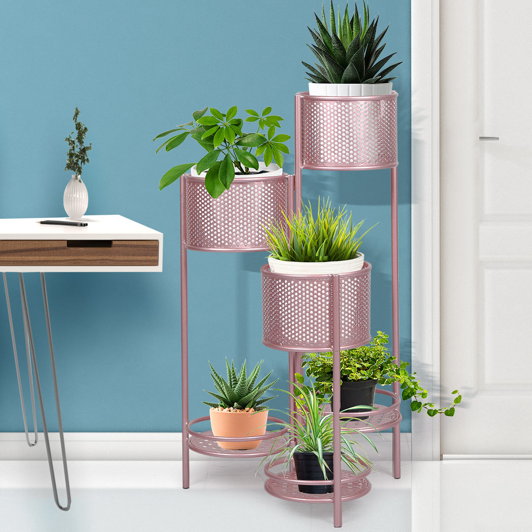 Levede 6 Tier Plant Stand Swivel Outdoor Rose Gold-1910112296231899142