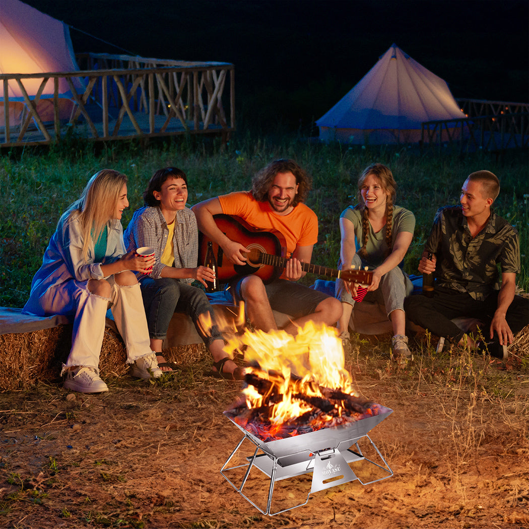 Levede Portable Folding BBQ Charcoal Grill Silver-1954802457573986310