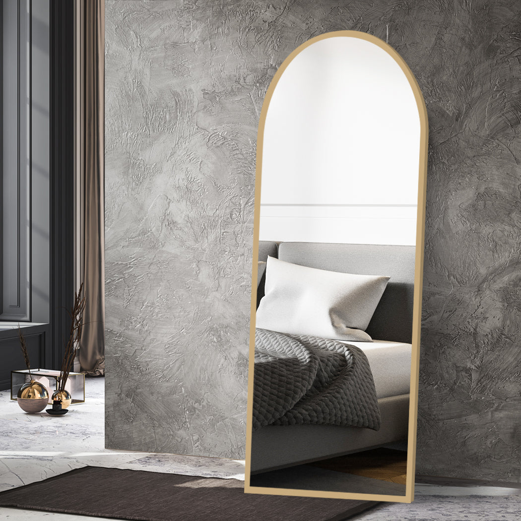 Yezi Floor Mirror Full Length Mirrors 1.8M Gold White-1910112986618531846