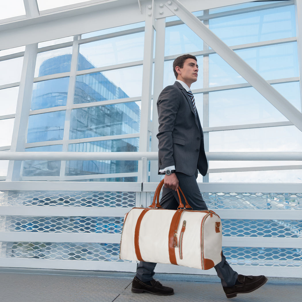 Slimbridge Garment Bags Hanging Suit Duffel Bag Beige-1954802452071059462