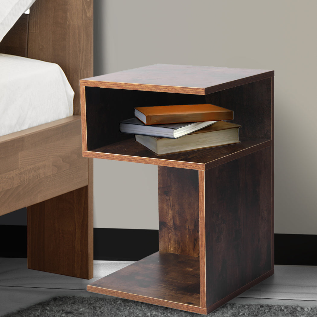 Levede 2x Bedside Tables Wood Side End Oak-1954802869706297350