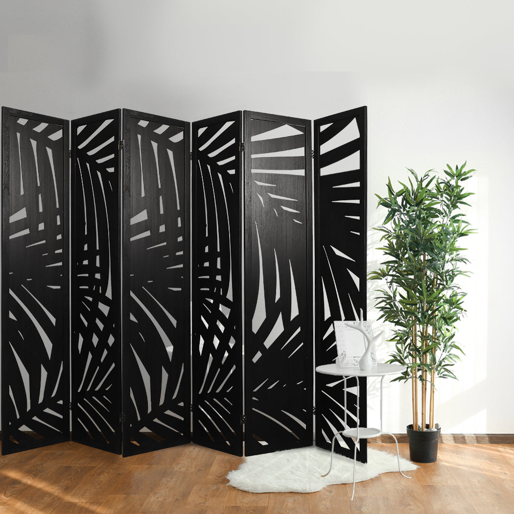 Levede 6 Panel Partition Room Divider Black-1910112322177863686