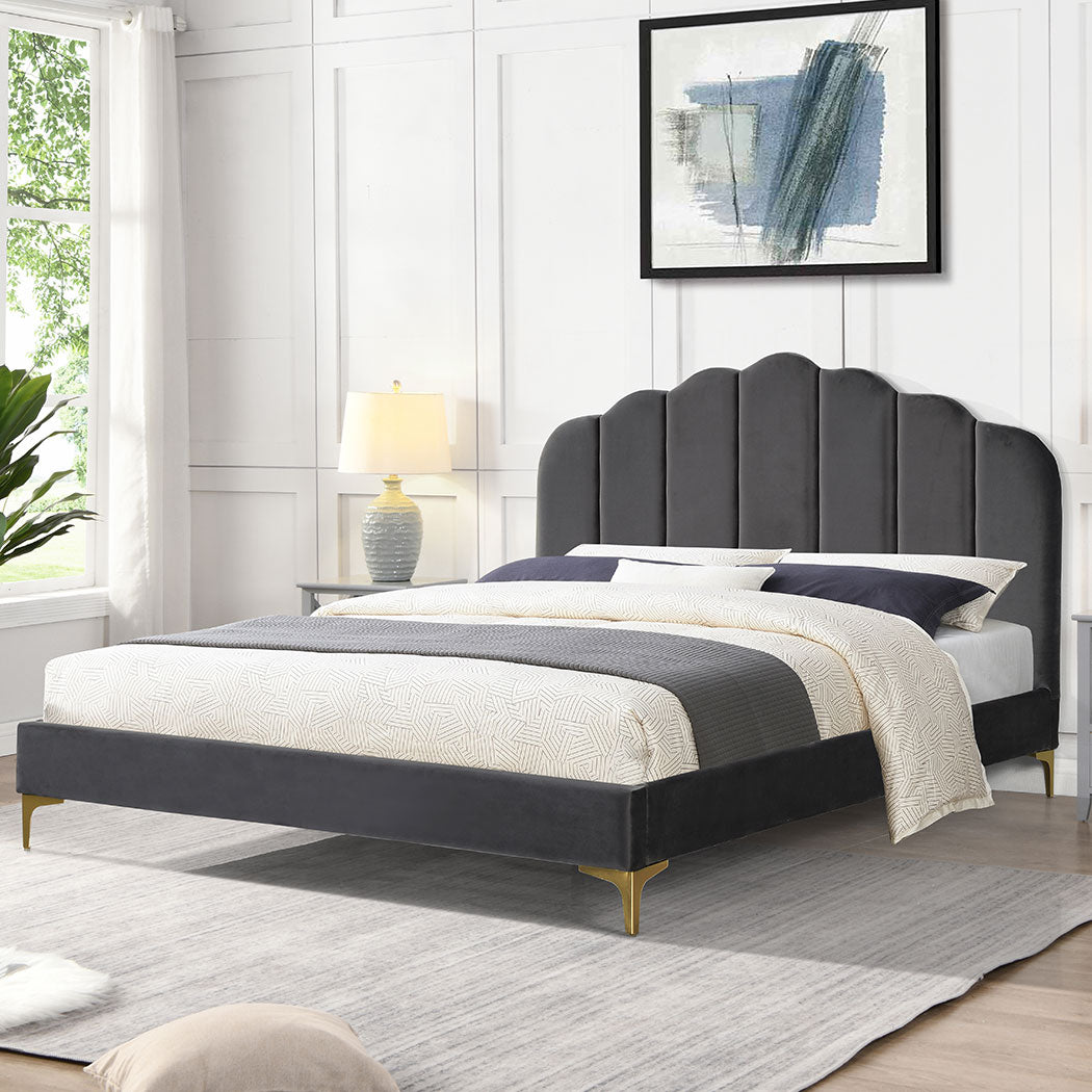 Levede Bed Frame Queen Size Mattress Grey-1910113209629675526