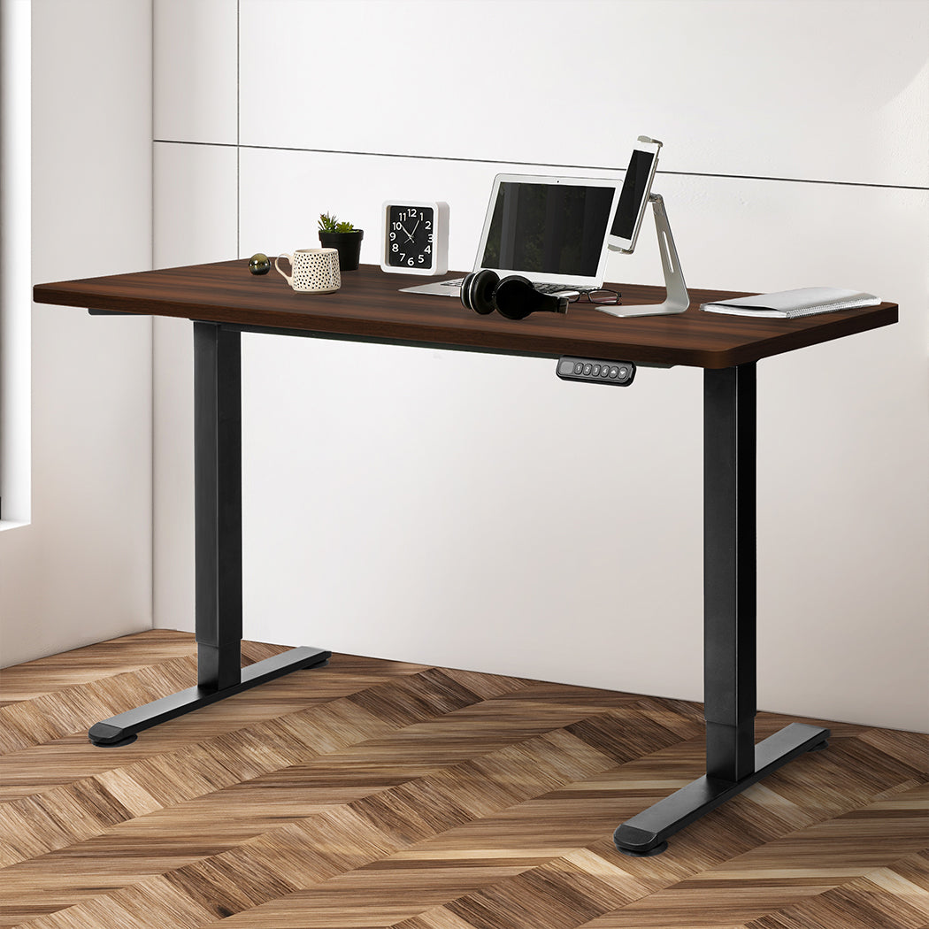 Levede Motorised Standing Desk Adjustable 140cm Walnut 1000x 1MM-1954803019489087494