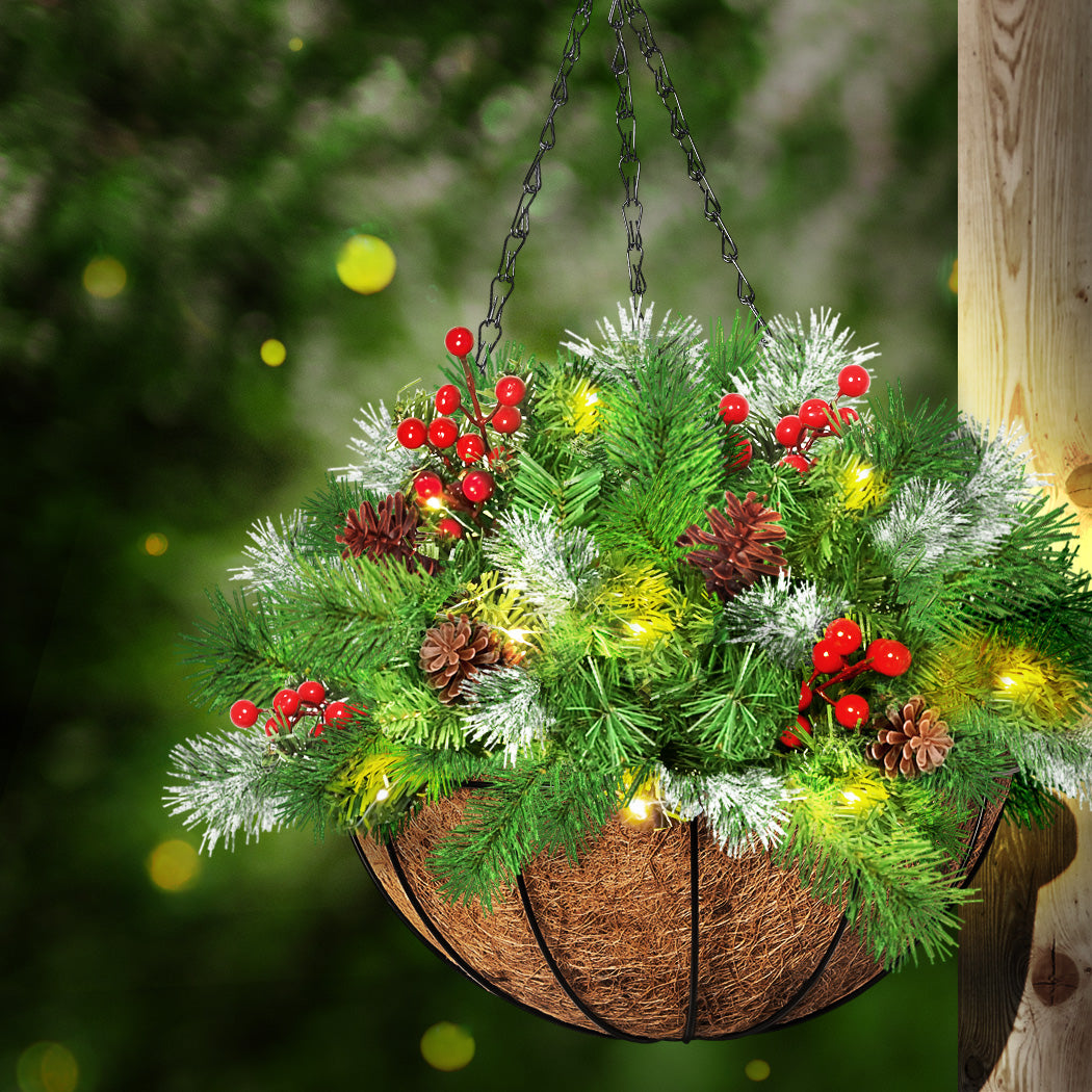 Santaco Christmas Hanging Basket Ornaments 25CM-1954802332424343558
