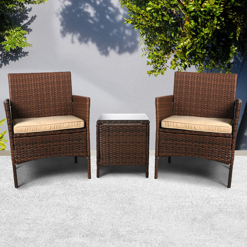 Levede Outdoor Furniture Setting Patio Brown-1919892868873457670