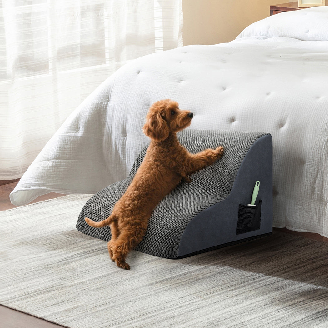 Pawz 2 Steps Pet Stairs Dog Ramp High Density Foam Grey-1973193549214257158