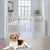 Wooden Pet Gate Dog Fence Retractable White 2000x 3MM-1910112968033570822
