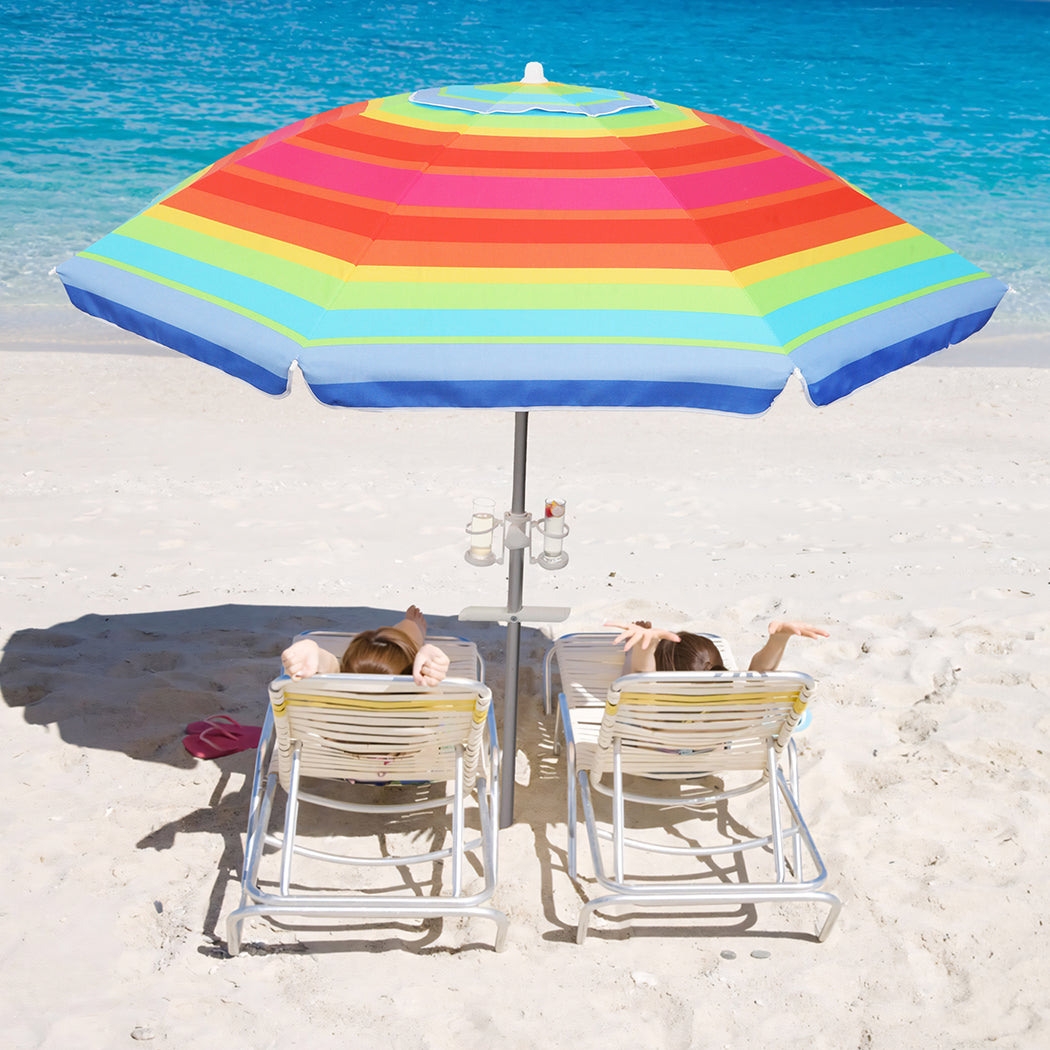 Mountview 2.2M Outdoor Beach Umbrellas Sand Colorful-1954802439643336710