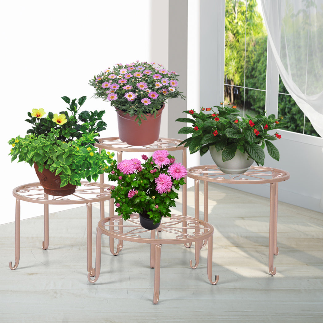 4 x Levede Metal Plant Stand Outdoor Rose Gold-1910112294122164230