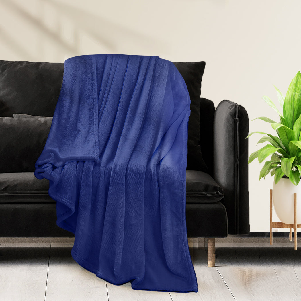 DreamZ 320GSM 220x240cm Ultra Soft Mink Navy Queen-1954802937544970246