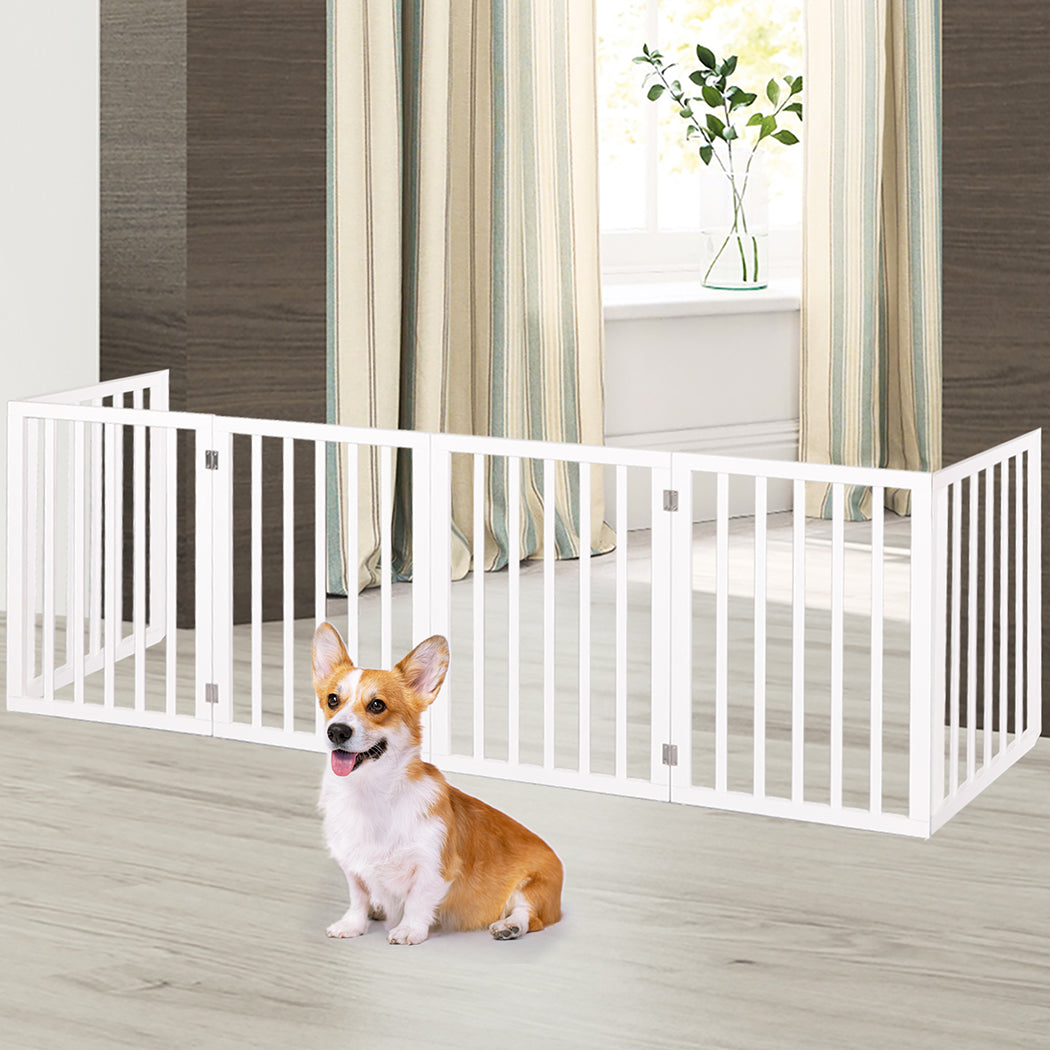 PaWz Wooden Pet Gate Dog Fence Safety White 100 Pack-1910112969287667718