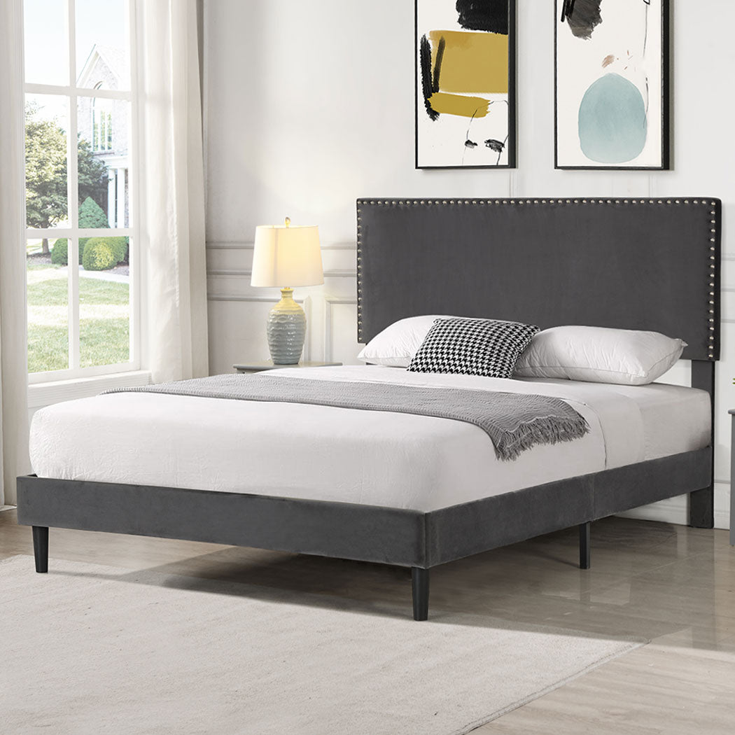 Levede Bed Frame Queen Mattress Base Grey-1910113208639819782