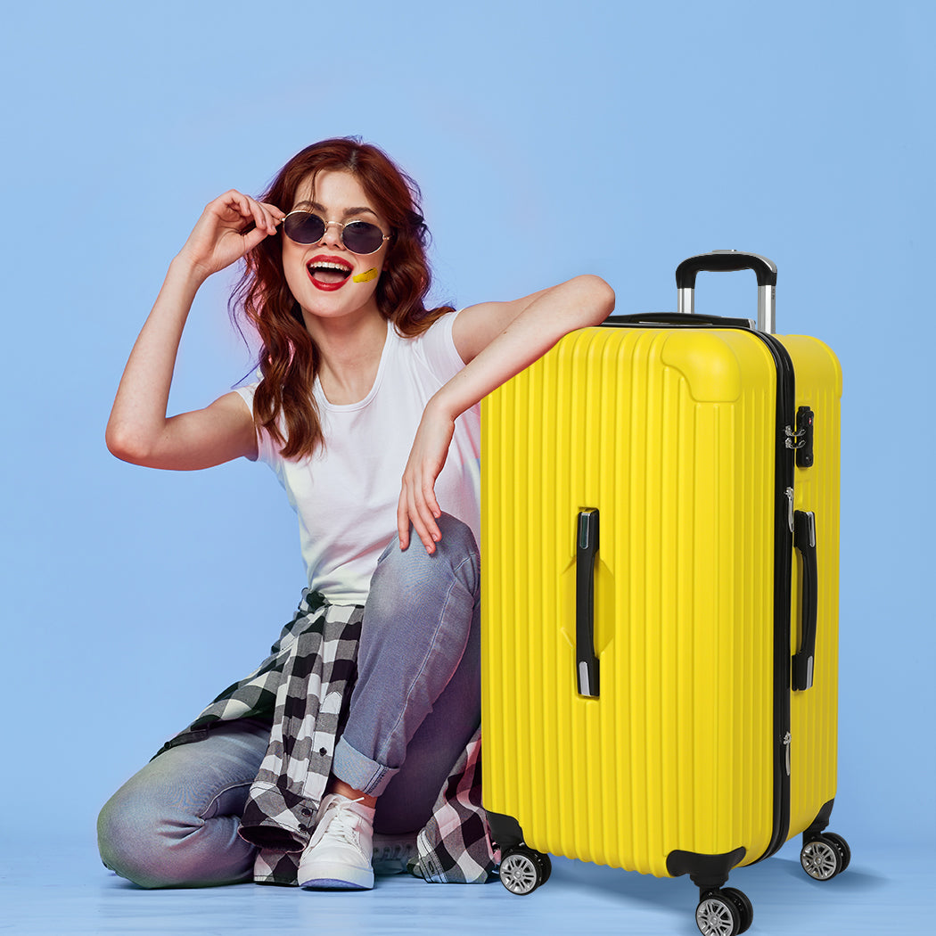 Slimbridge 28"Trunk Luggage Travel Suitcase Yellow 28 inch-1910112843395633158