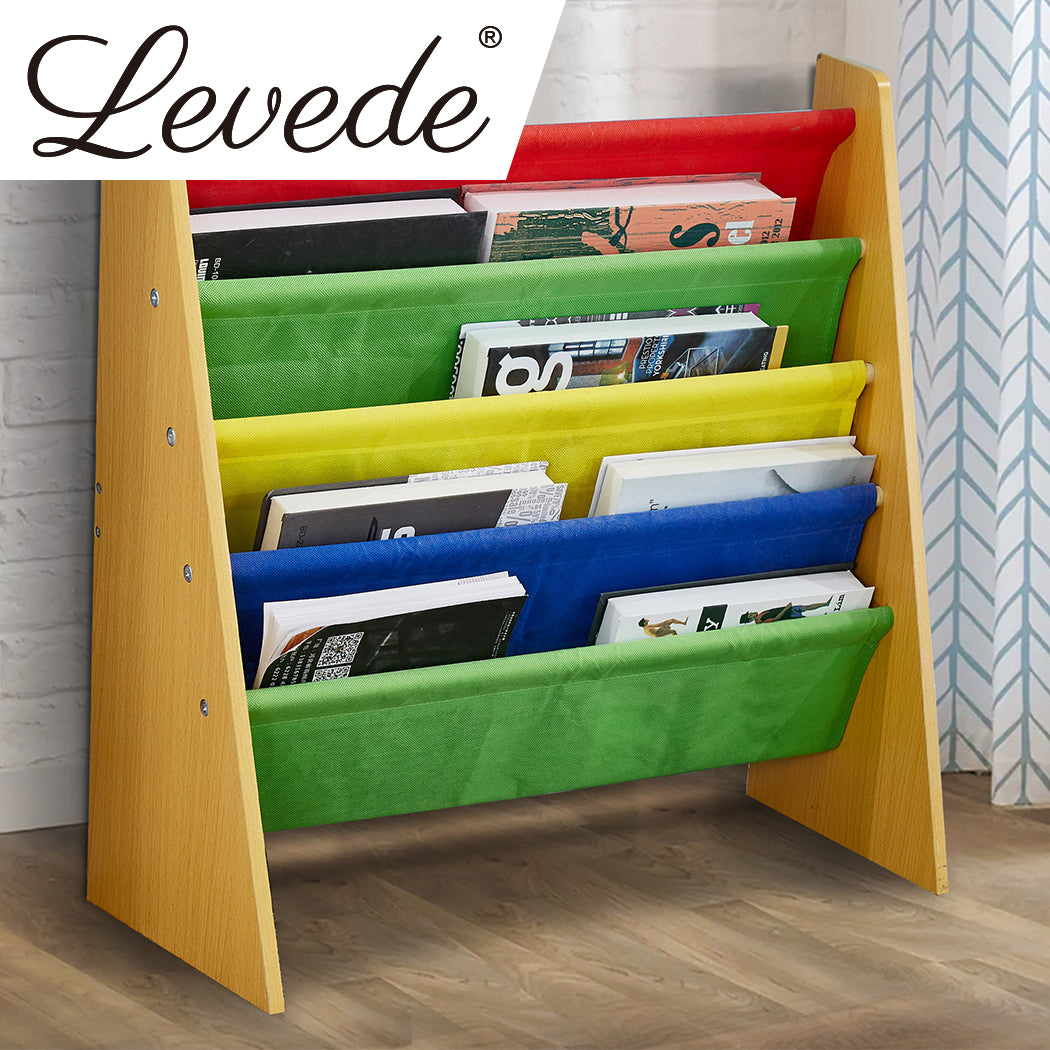 Levede Wooden Kids Children Bookcase-1917016714537734150