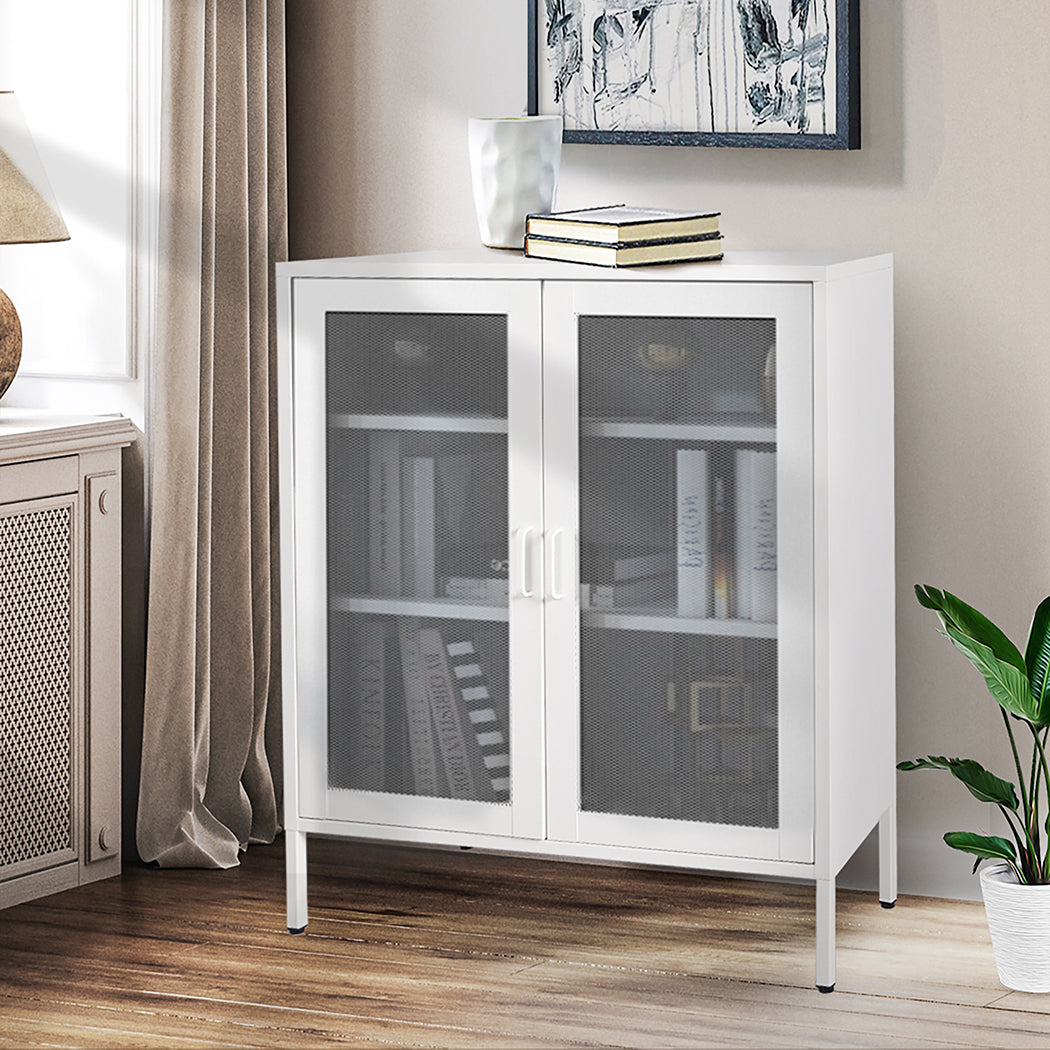 Levede Storage Cabinet Steel Kitchen White-1954802986463137798