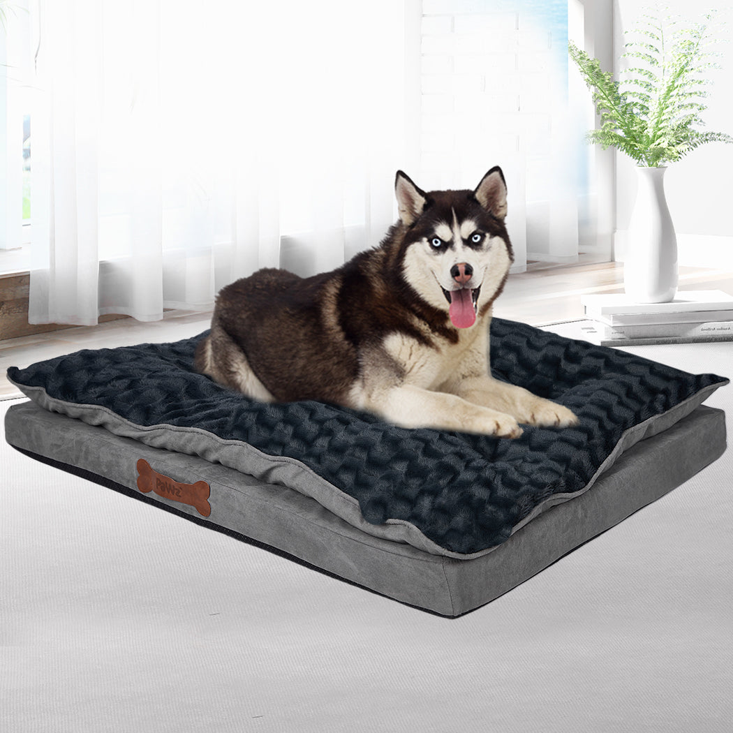 Dog Calming Bed Warm Soft Plush Comfy M Grey Medium-1954802527115546630