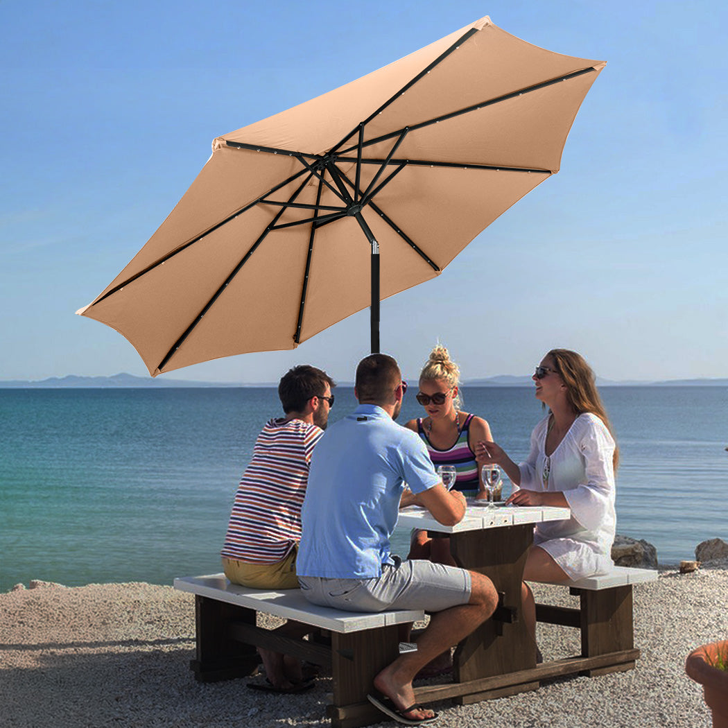 Centra 3M LED Outdoor Umbrella Base Stand Khaki-1973193576263323654